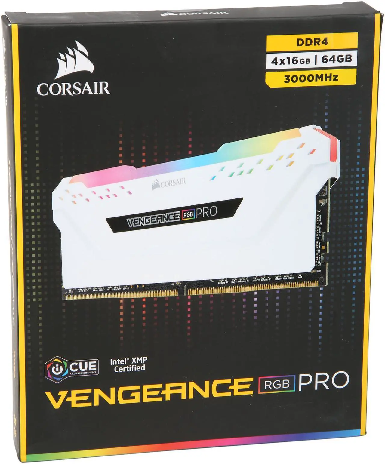 Alt view image 4 of 4 - CORSAIR Vengeance RGB Pro 64GB (4 x 16GB) DDR4 3000 (PC4 24000) Desktop Memory Model CMW64GX4M4C3000C15W