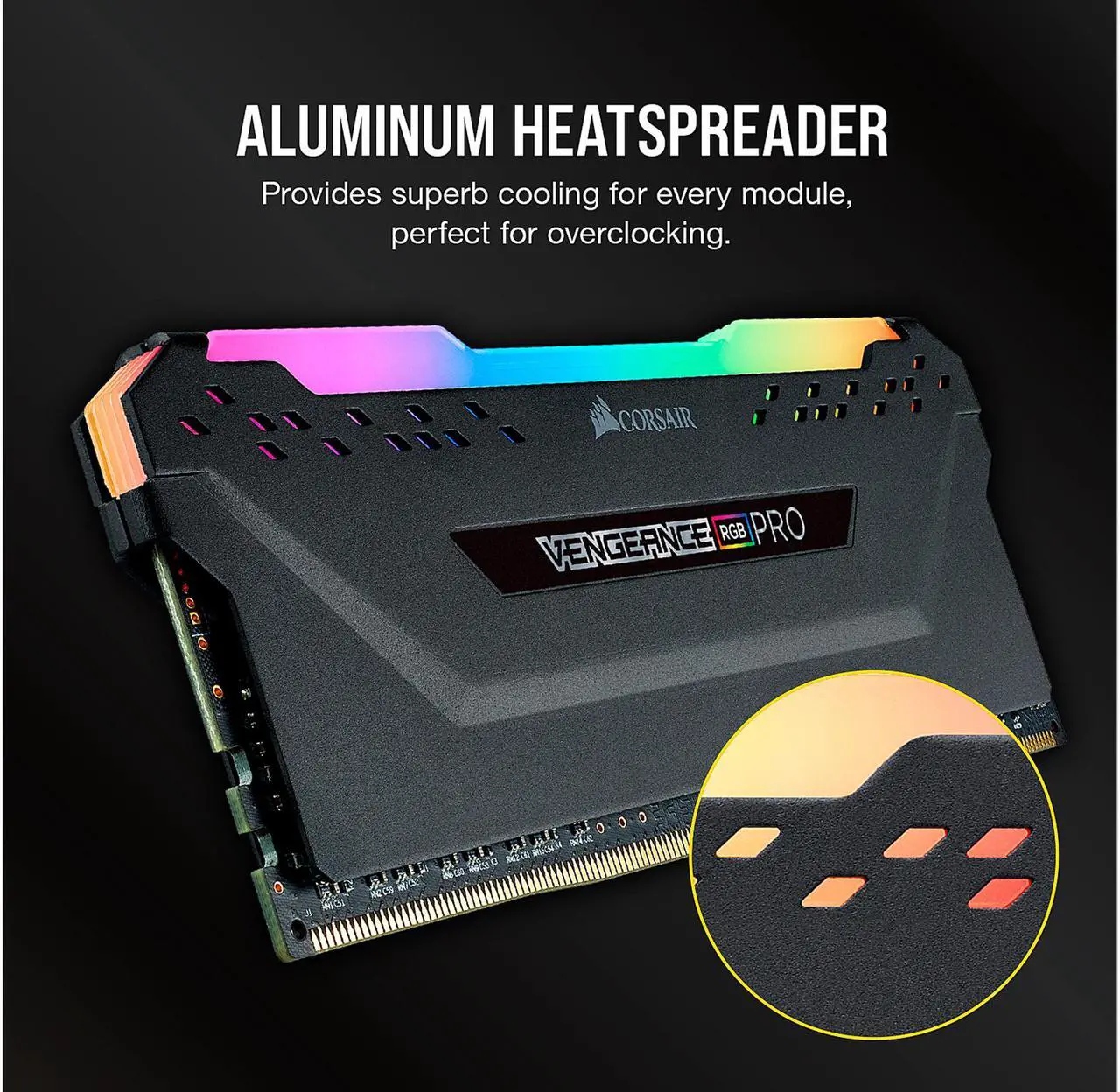 Alt view image 6 of 6 - CORSAIR Vengeance RGB Pro (AMD Ryzen Ready) 16GB (2 x 8GB) 288-Pin DDR4 4000 (PC4 32000) AMD Optimized Desktop Memory Model CMW16GX4M2Z4000C18