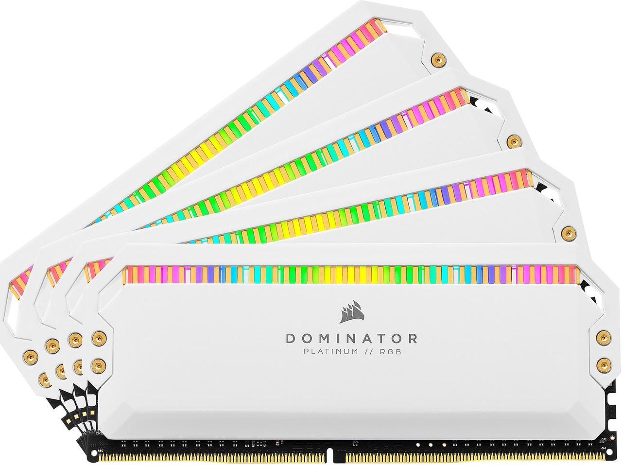 Main image of CORSAIR Dominator Platinum RGB (AMD Ryzen Ready) 32GB (4 x 8GB) 288-Pin DDR4 3200 (PC4 25600) AMD Optimized Desktop Memory Model CMT32GX4M4Z3200C16W