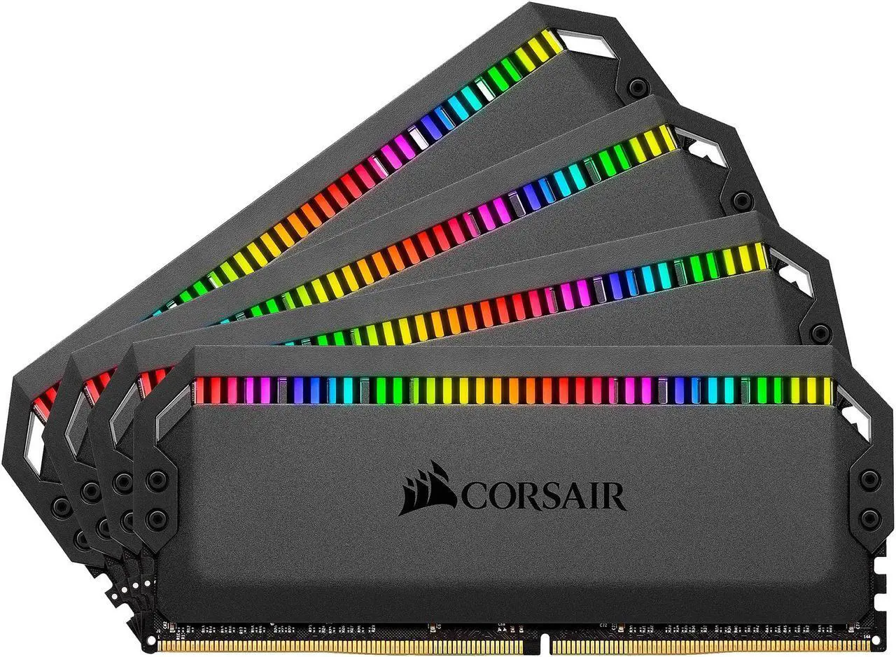 Main image of CORSAIR Dominator Platinum RGB 32GB (4 x 8GB) 288-Pin PC RAM DDR4 3200 (PC4 25600) Desktop Memory Model CMT32GX4M4E3200C16