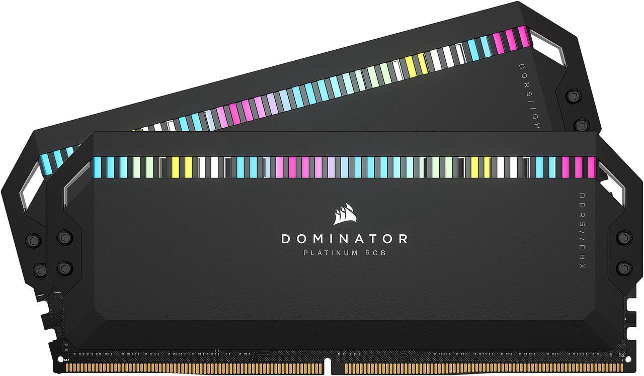 CORSAIR Dominator Platinum RGB 64GB (2 x 32GB) 288-Pin PC RAM DDR5 5200 (PC5 41600) Desktop Memory Model CMT64GX5M2B5200C40