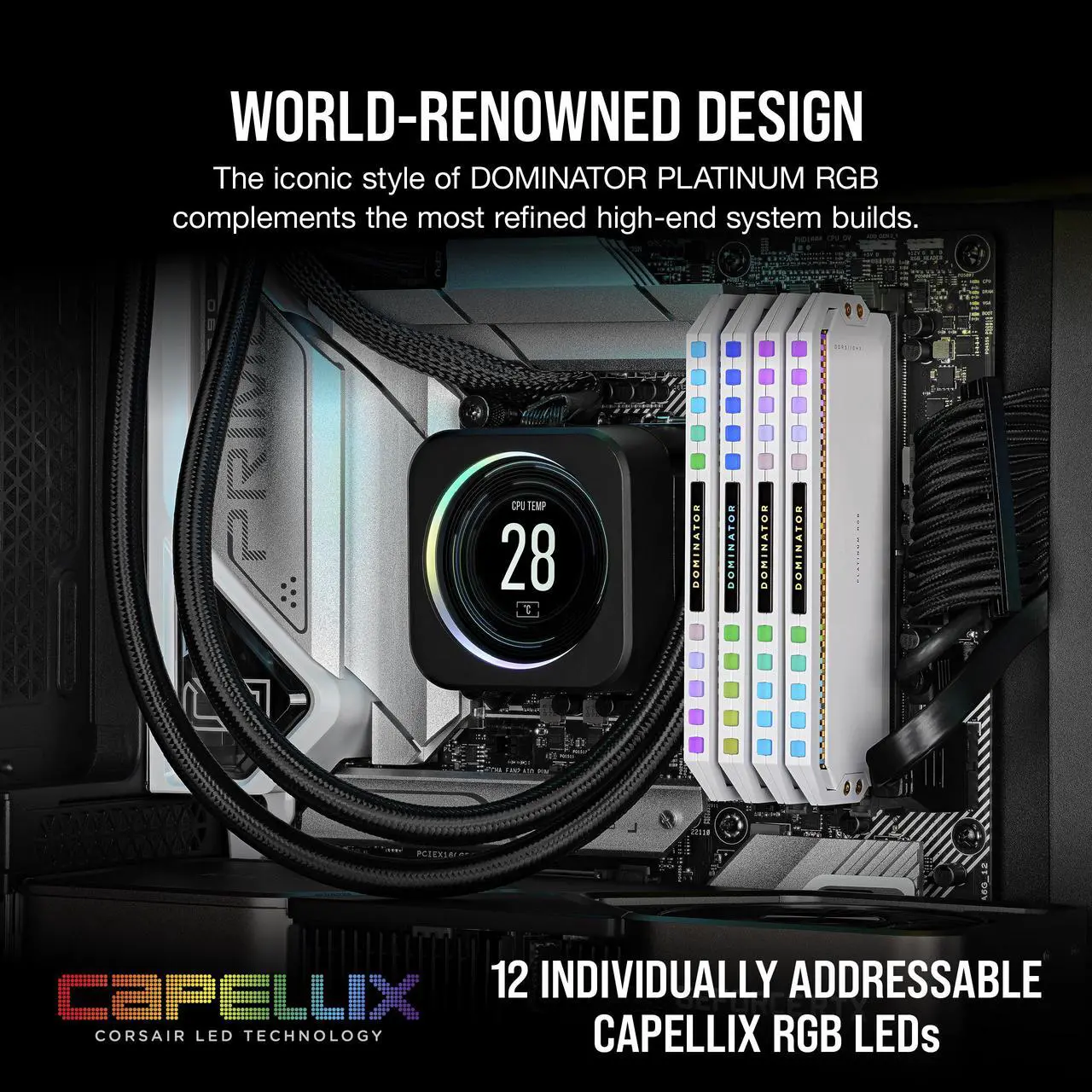 Alt view image 2 of 5 - CORSAIR Dominator Platinum RGB 32GB (2 x 16GB) 288-Pin PC RAM DDR5 5600 (PC5 44800) Desktop Memory Model CMT32GX5M2B5600C36W