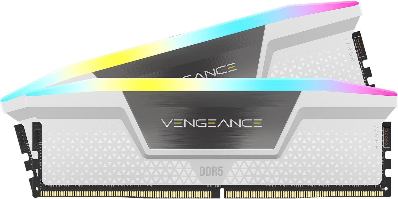 CORSAIR Vengeance RGB 32GB (2 x 16GB) 288-Pin PC RAM DDR5 6000 (PC5 48000) Desktop Memory Model CMH32GX5M2E6000C36W