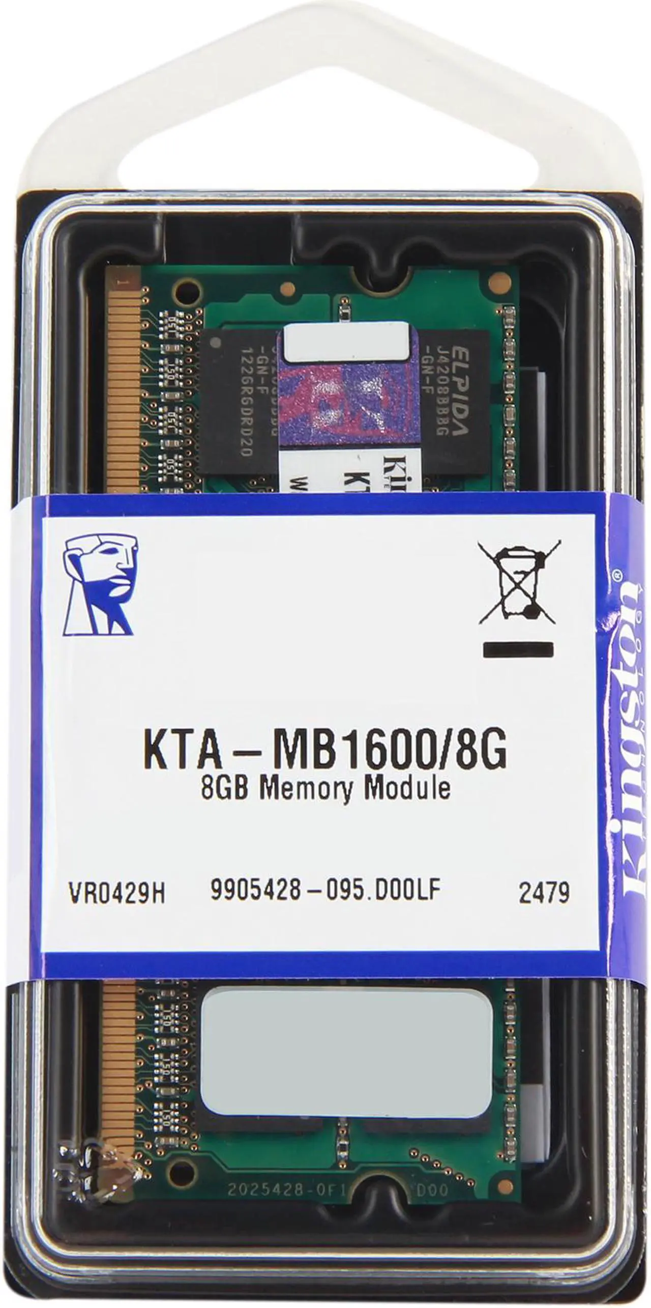 Alt view image 3 of 3 - Kingston 8GB DDR3 1600 Memory for Apple Model KTA-MB1600/8G