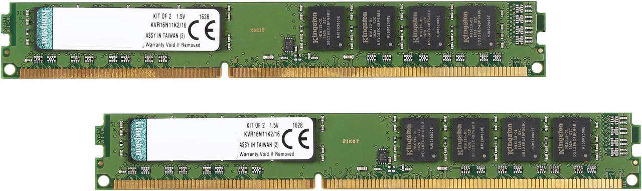 Kingston 16GB (2 x 8GB) DDR3 1600 Desktop Memory Model KVR16N11K2/16