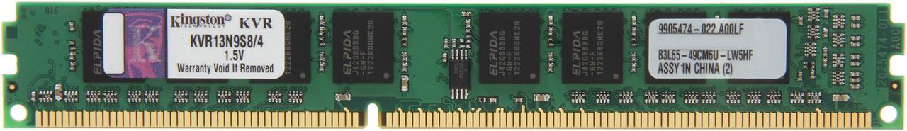 Main image of Kingston 4GB DDR3 1333 Desktop Memory Model KVR13N9S8/4