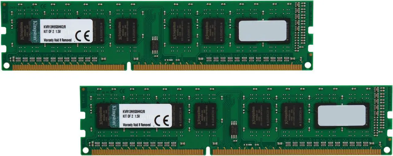 Main image of Kingston 8GB (2 x 4GB) DDR3 1333 Desktop Memory Model KVR13N9S8HK2/8