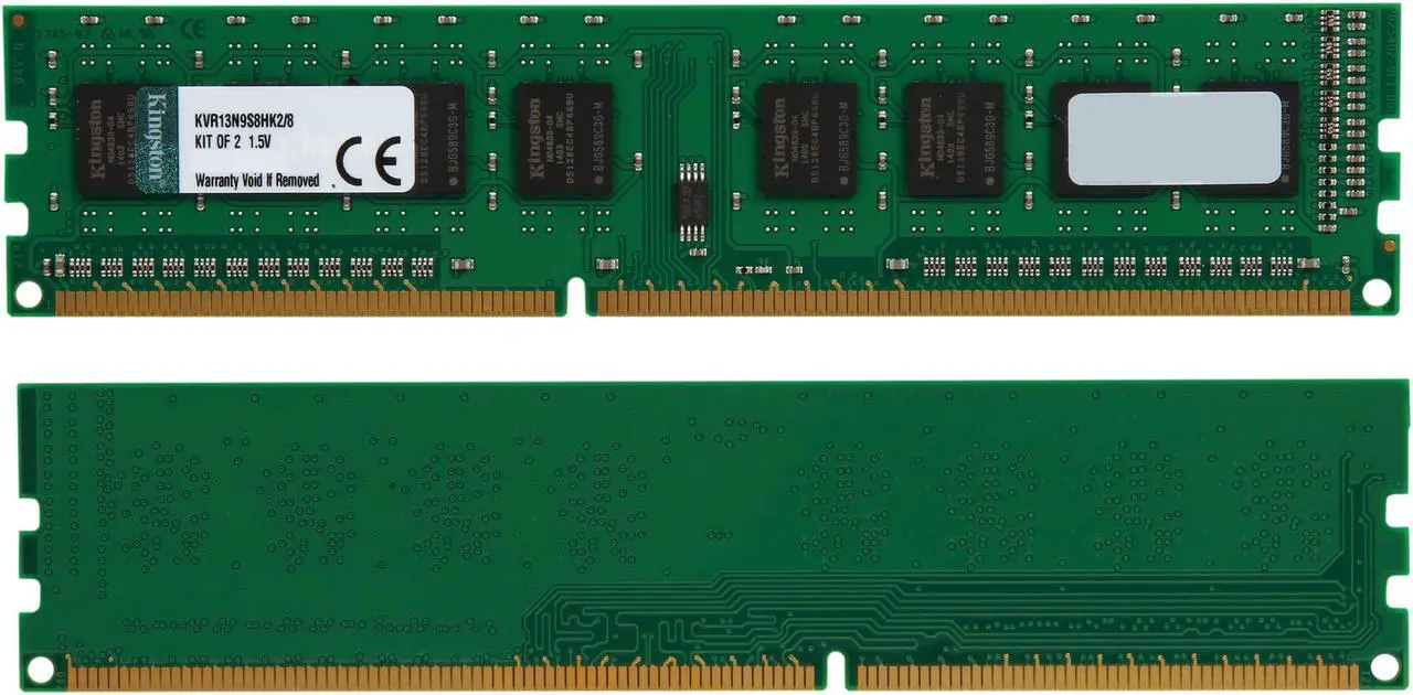 Alt view image 2 of 3 - Kingston 8GB (2 x 4GB) DDR3 1333 Desktop Memory Model KVR13N9S8HK2/8