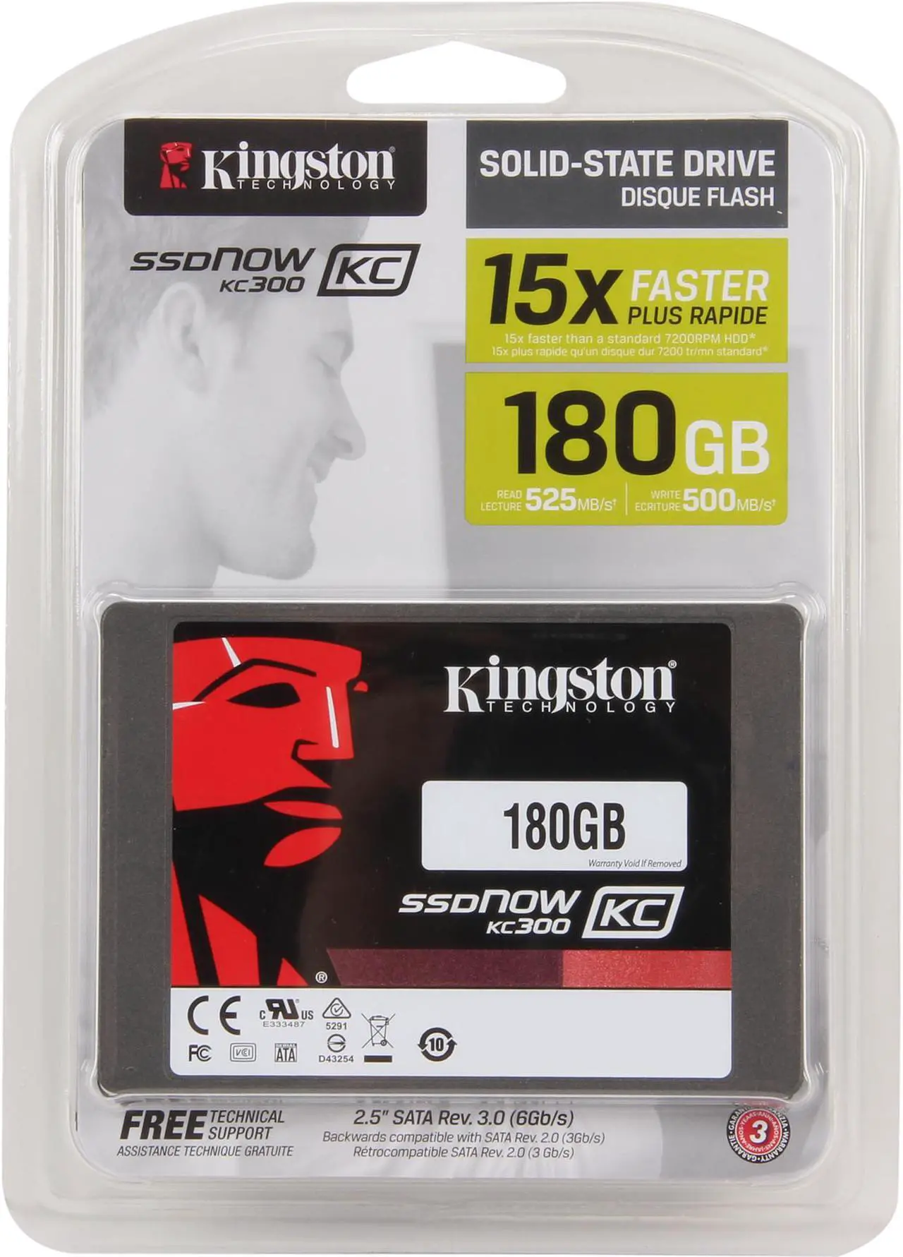 Kingston SSDNow KC300 SKC300S37A/180G 2.5" 180GB SATA III Enterprise ...