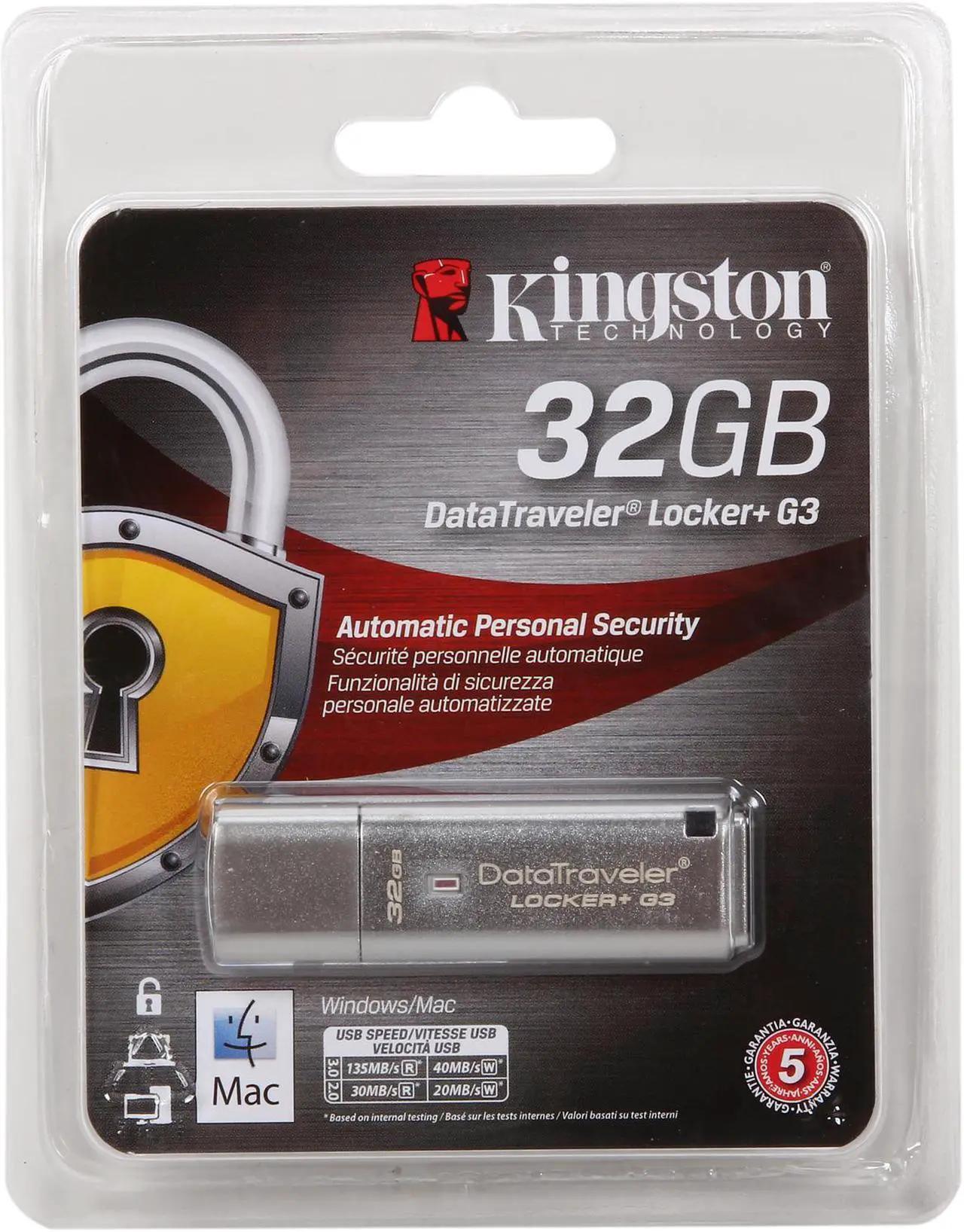 Alt view image 5 of 5 - Kingston 32GB Data Traveler Locker + G3, USB 3.0 Flash Drive with Personal Data Security & Automatic Cloud Backup  (DTLPG3/32GB)