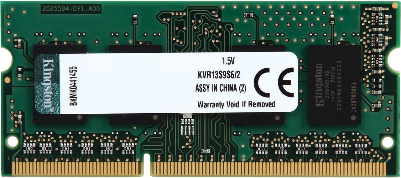 Kingston 2GB 204-Pin DDR3 SO-DIMM DDR3 1333 (PC3 10600) Laptop Memory Model KVR13S9S6/2