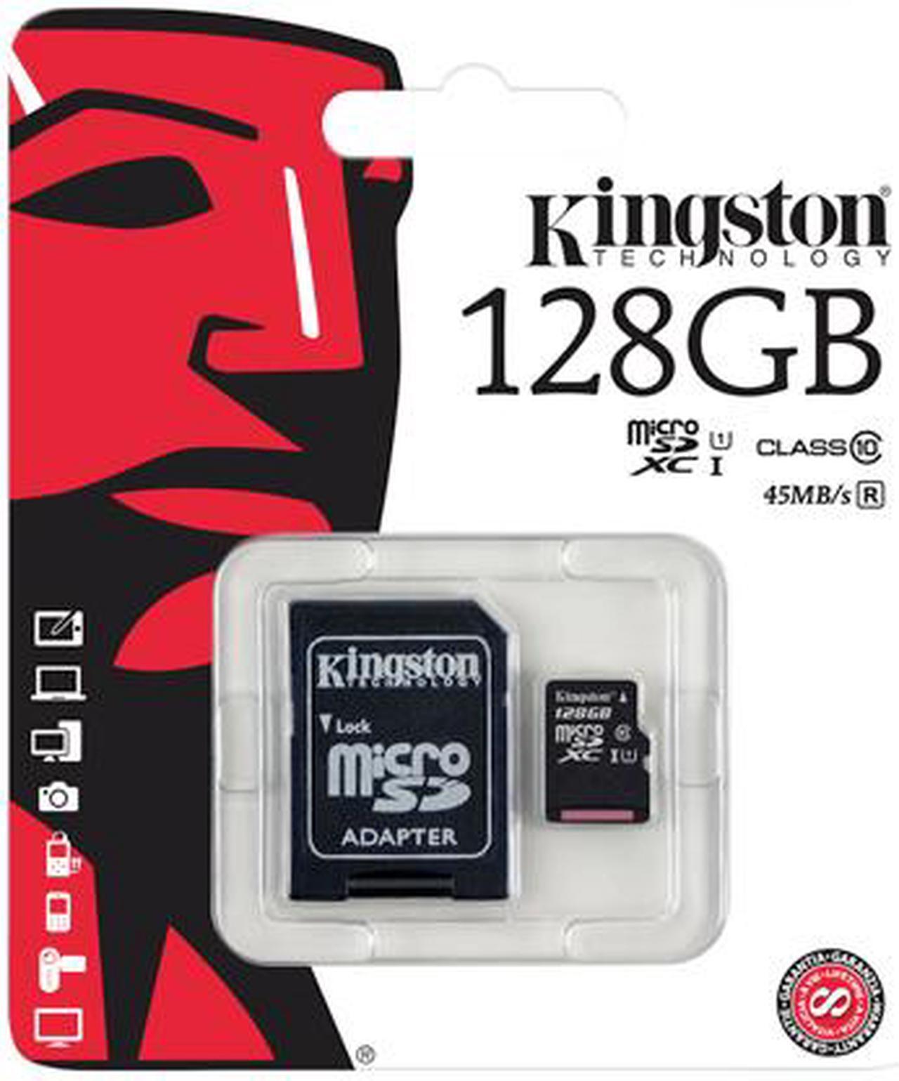 Alt view image 4 of 4 - Kingston 128GB MicroSDXC UHS-I/U1 Class 10 Memory Card with Adapter (SDC10G2/128GB)