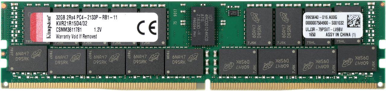 Main image of Kingston ValueRAM 32GB ECC Registered DDR4 2133 (PC4 17000) Server Memory Model KVR21R15D4/32