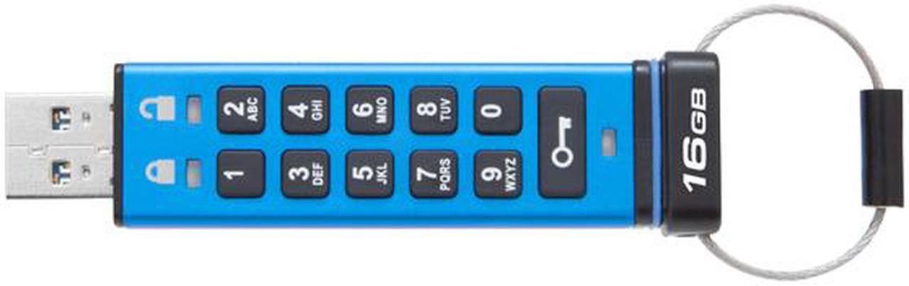 Alt view image 3 of 5 - Kingston DataTraveler 2000 16GB Keypad USB Flash Drive 256-bit AES in XTS Mode DT2000/16GB