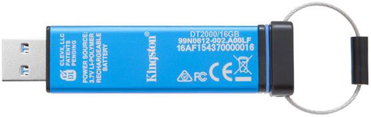 Alt view image 4 of 5 - Kingston DataTraveler 2000 16GB Keypad USB Flash Drive 256-bit AES in XTS Mode DT2000/16GB