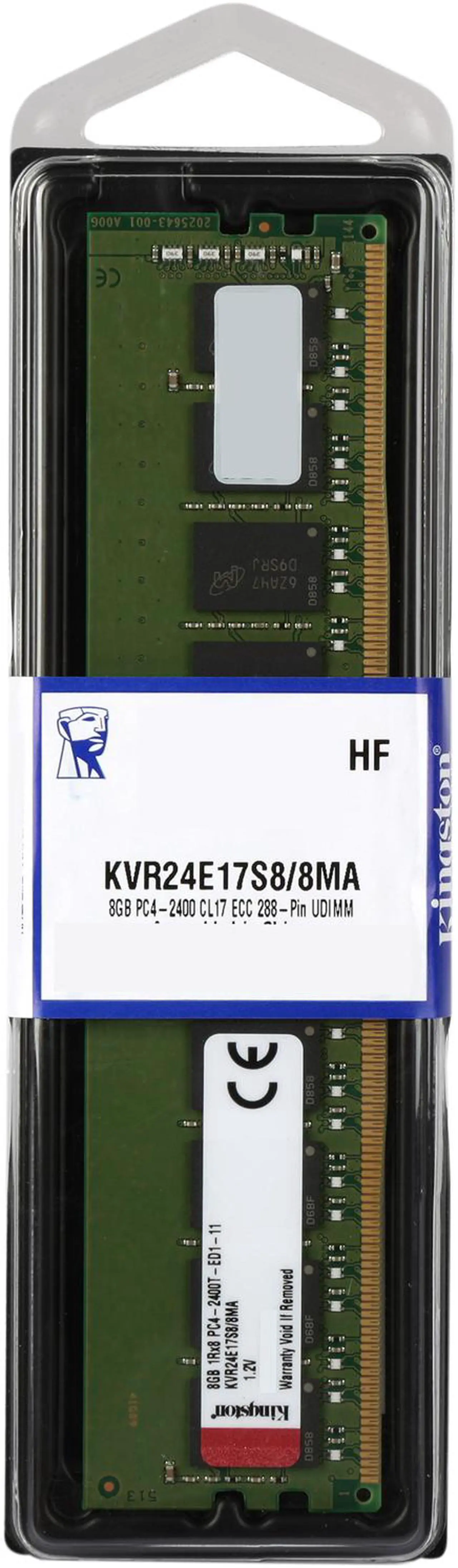 Alt view image 3 of 3 - Kingston ValueRAM 8GB (1 x 8GB) DDR4 2400 RAM (Server Memory) ECC Micron A DIMM (288-Pin) KVR24E17S8/8MA