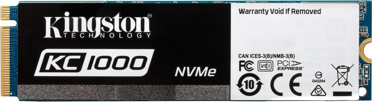 Main image of Kingston KC1000 M.2 2280 960GB NVMe PCIe Gen 3.0 x4 Lanes MLC Internal Solid State Drive (SSD) SKC1000/960G