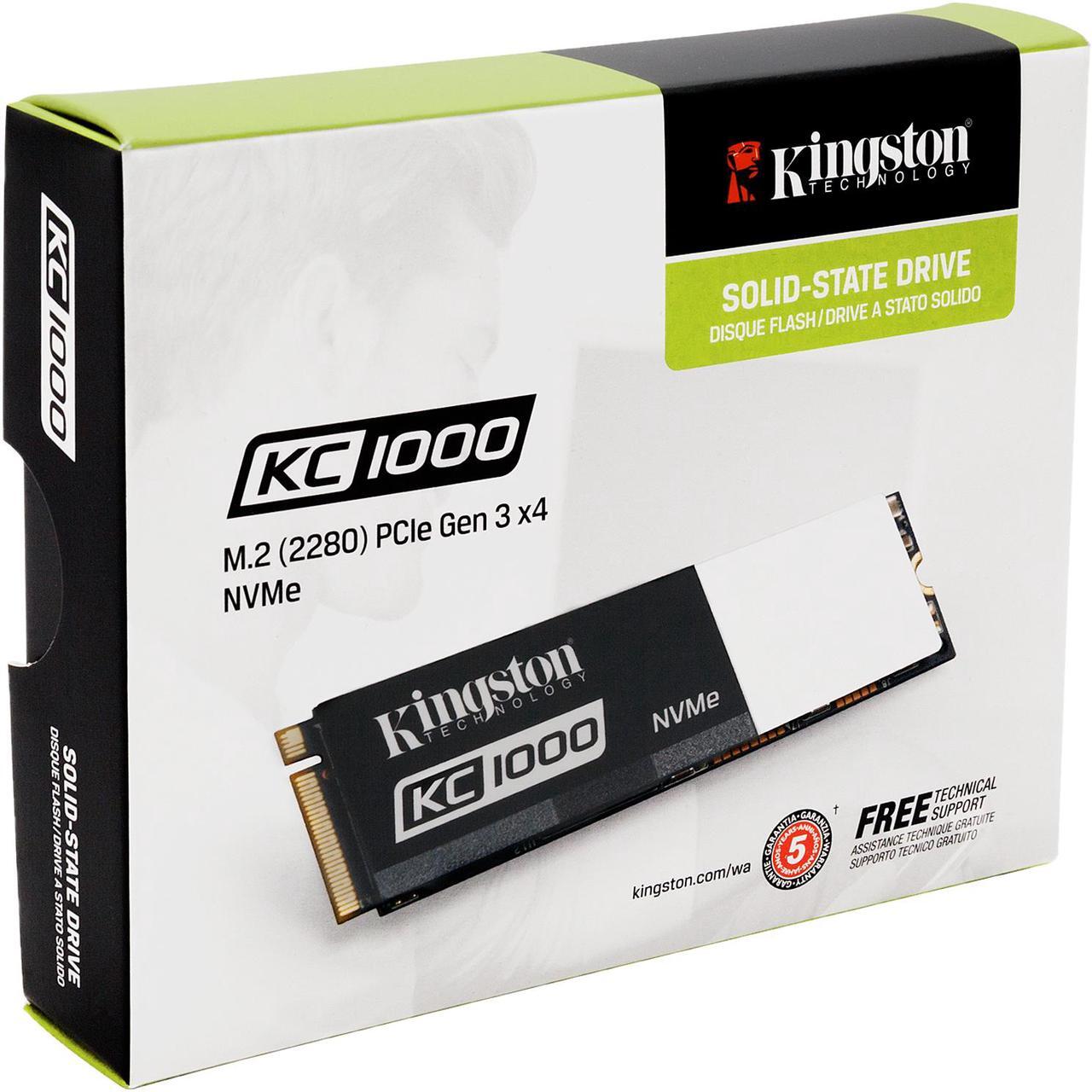 Alt view image 3 of 4 - Kingston KC1000 M.2 2280 960GB NVMe PCIe Gen 3.0 x4 Lanes MLC Internal Solid State Drive (SSD) SKC1000/960G