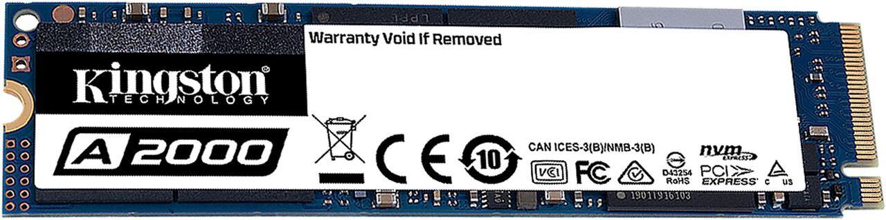 Alt view image 2 of 7 - Kingston 250GB A2000 M.2 2280 NVMe Internal SSD PCIe Up to 2000 MB/s with Full Security Suite SA2000M8/250G