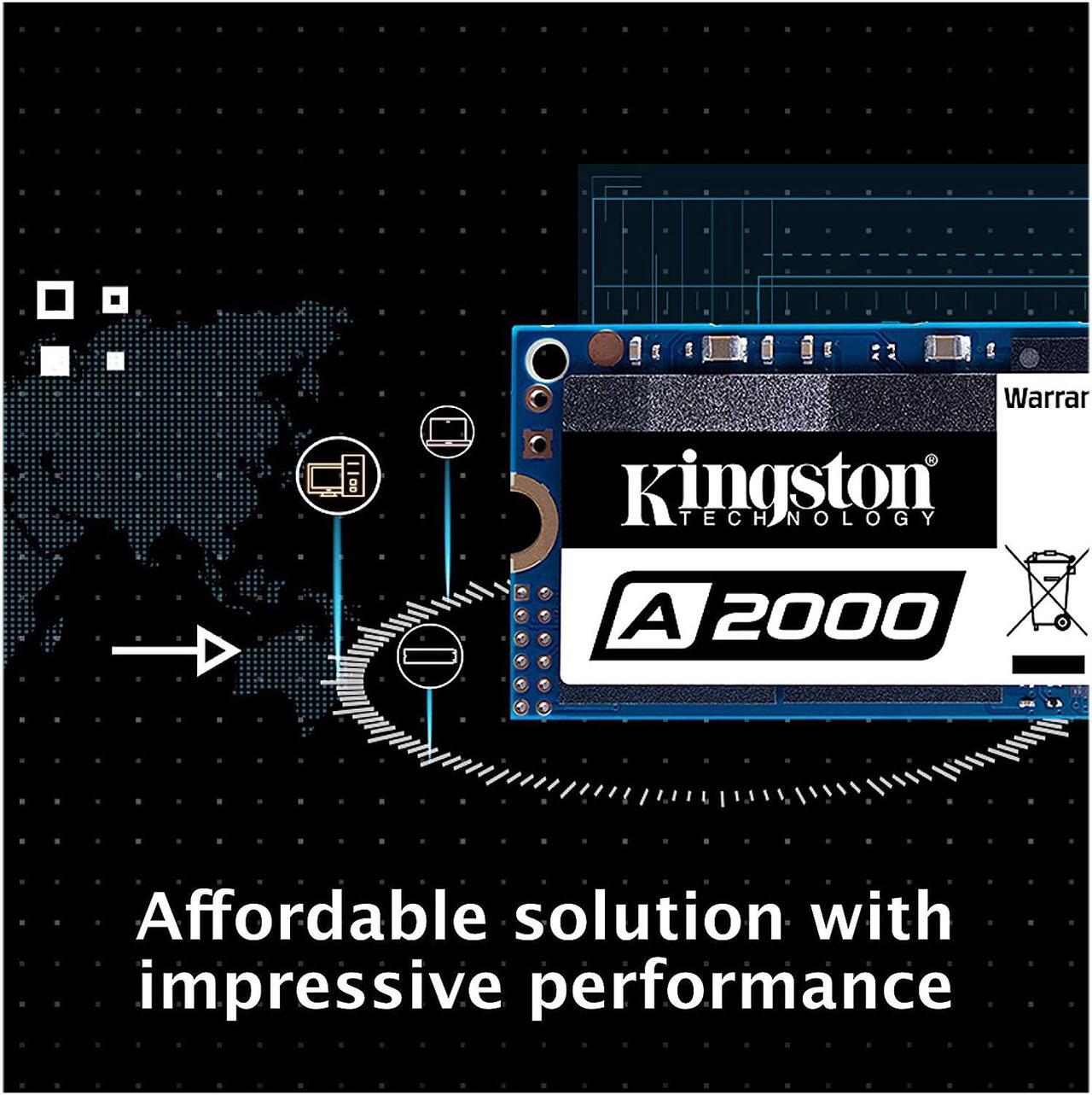 Alt view image 6 of 7 - Kingston 500GB A2000 M.2 2280 NVMe Internal SSD PCIe Up to 2200 MB/s with Full Security Suite SA2000M8/500G