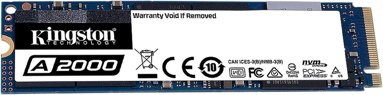 Alt view image 2 of 7 - Kingston 500GB A2000 M.2 2280 NVMe Internal SSD PCIe Up to 2200 MB/s with Full Security Suite SA2000M8/500G