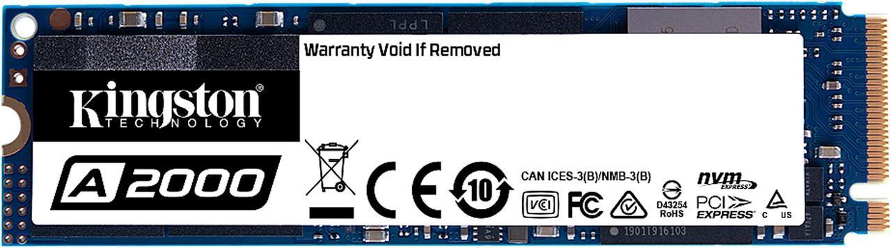 Main image of Kingston 500GB A2000 M.2 2280 NVMe Internal SSD PCIe Up to 2200 MB/s with Full Security Suite SA2000M8/500G