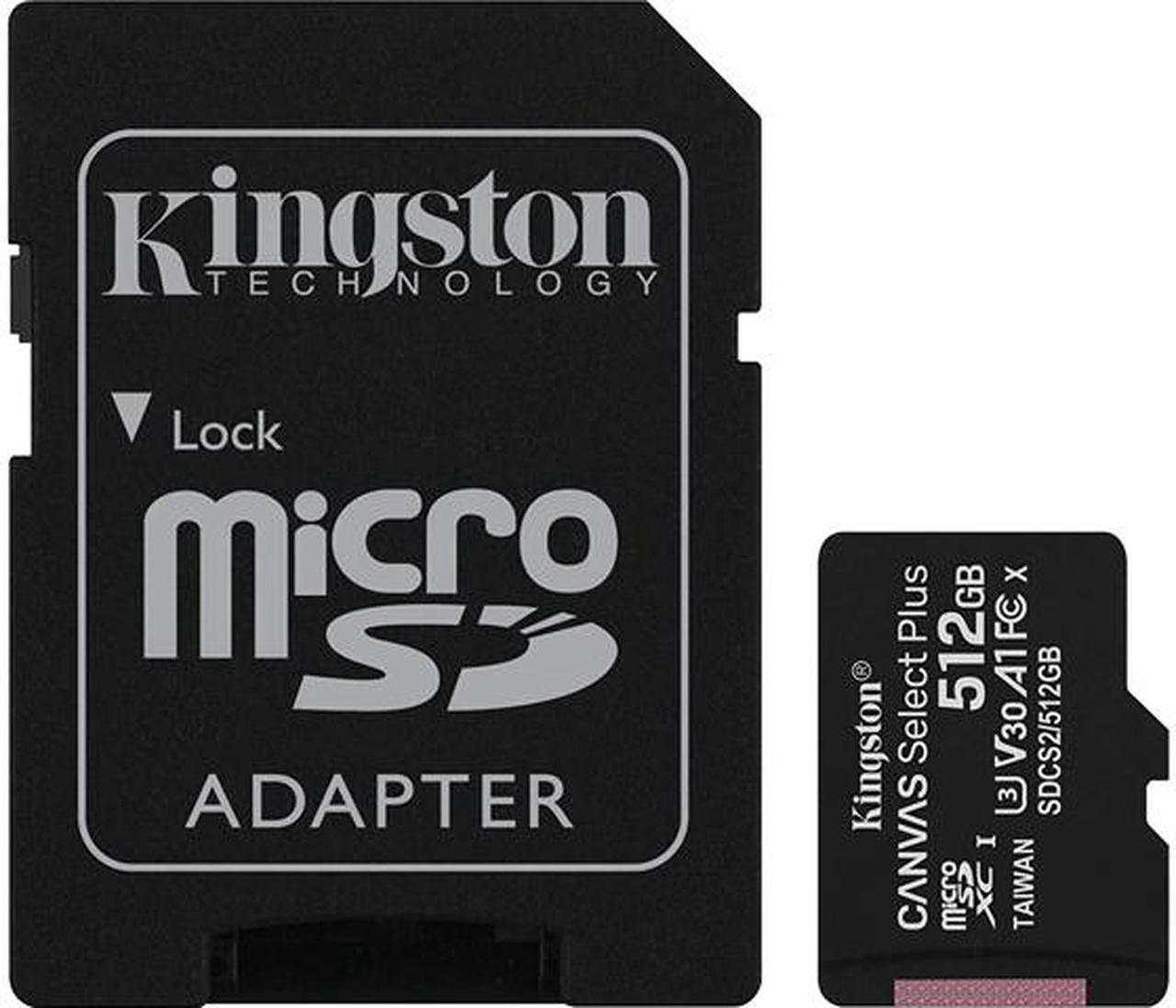 Kingston Canvas Select Plus 512GB microSDXC Flash Card w/ Adapter Model SDCS2/512GBCR