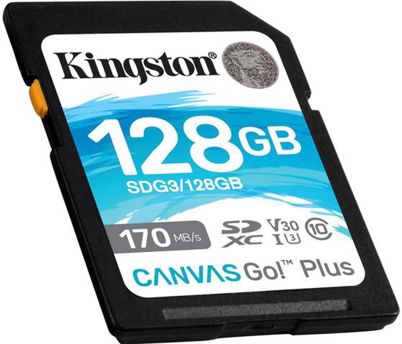 Kingston Canvas Go! Plus 128GB Secure Digital Extended Capacity (SDXC) Flash Card Model SDG3/128GBCR