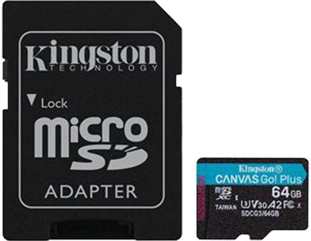 Kingston Canvas Go! Plus 64GB microSDXC Flash Card w/ Adapter Model SDCG3/64GBCR