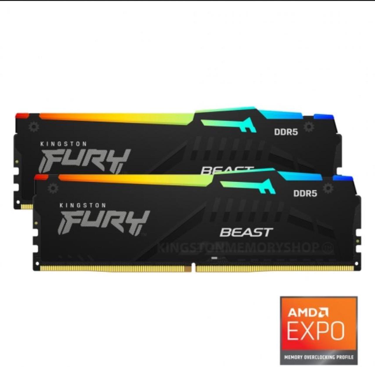 Kingston FURY Beast 32GB (2 x 16GB) 288-Pin PC RAM DDR5 5200 (PC5 41600) Memory (Desktop Memory) Model KF552C36BBEAK2-32