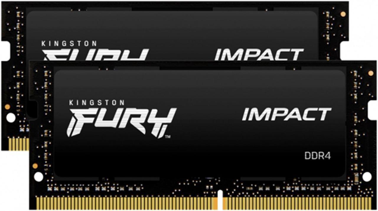 Kingston FURY Impact 16GB (2 x 8GB) 260-Pin DDR4 SO-DIMM DDR4 3200 (PC4 25600) Laptop Memory Model KF432S20IBK2/16