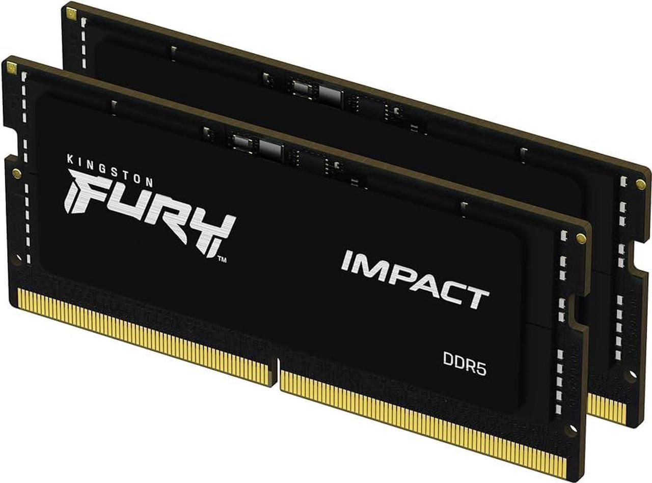 Kingston FURY Impact 64GB (2 x 32GB) 262-Pin DDR5 SO-DIMM DDR5 5600 (PC5 44800) Laptop Memory Model KF556S40IBK2-64