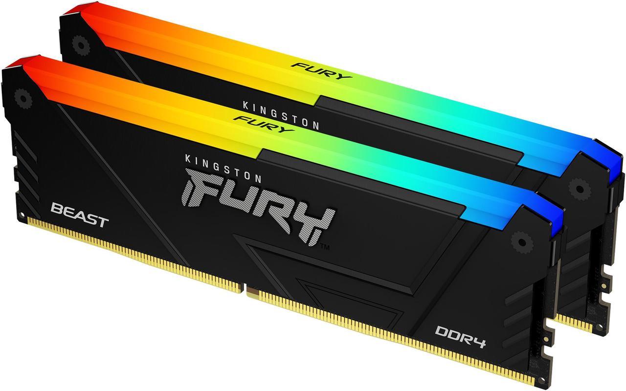 Kingston FURY Beast 16GB (2 x 8GB) 288-Pin PC RAM DDR4 3200 (PC4 25600) Desktop Memory Model KF432C16BB2AK2/16