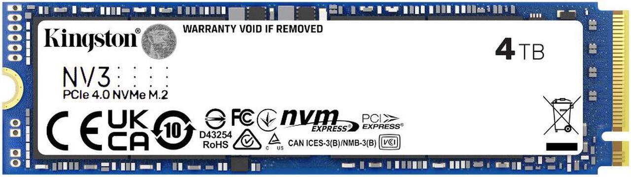 Main image of Kingston SNV3S M.2 2280 4TB PCIe 4.0 x4 NVMe Internal Solid State Drive (SSD) SNV3S/4000G