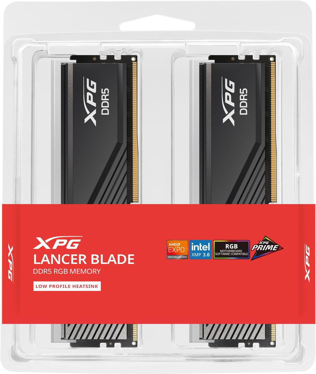Alt view image 4 of 7 - XPG Lancer Blade 32GB (2 x 16GB) 288-Pin PC RAM DDR5 6000 (PC5 48000) Desktop Memory Model AX5U6000C3416G-DTLABRBK