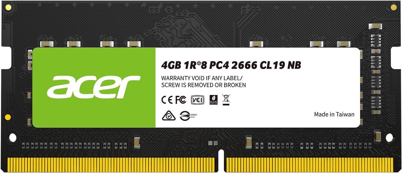 Main image of Acer SD100 4GB 260-Pin DDR4 SO-DIMM DDR4 2666 (PC4 21300) Laptop Memory Model BL.9BWWA.202