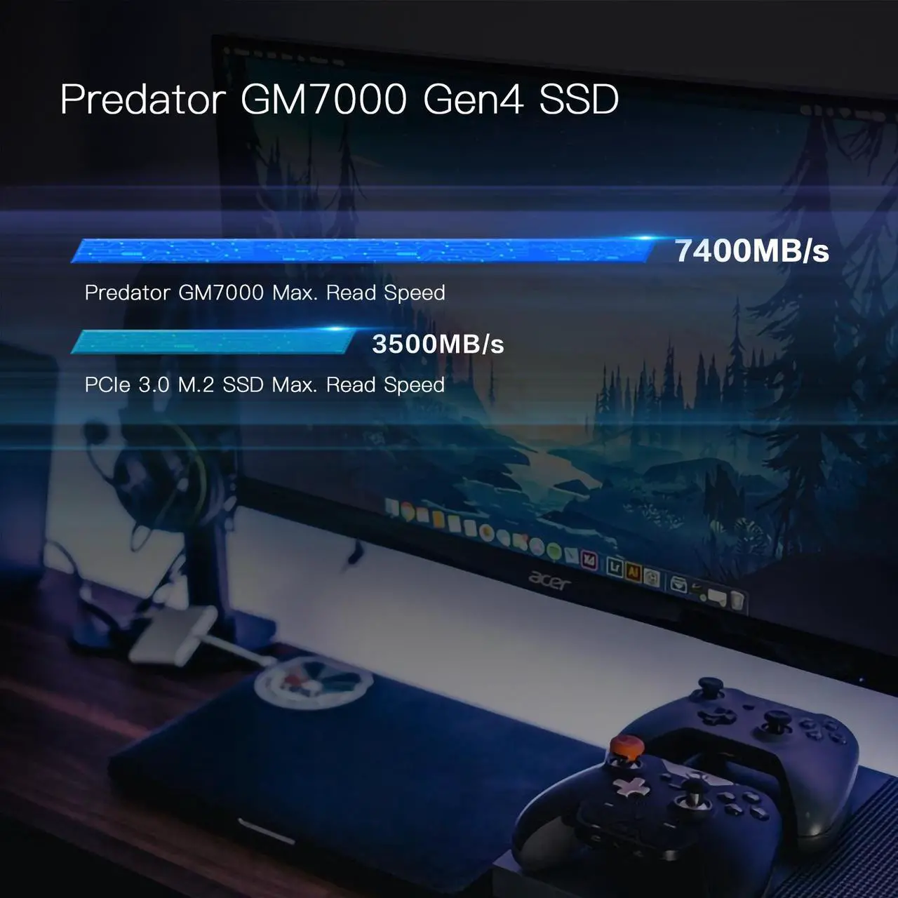 Alt view image 2 of 7 - Predator GM7000 M.2 512GB PCI-Express 4.0 x4 Internal Solid State Drive (SSD) BL.9BWWR.104