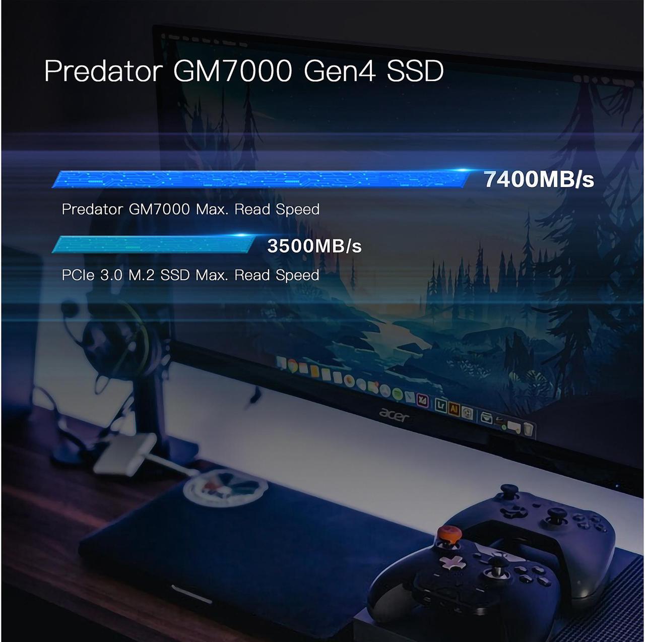 Alt view image 10 of 17 - Predator GM7000 M.2 1TB PCI-Express 4.0 x4 Internal Solid State Drive (SSD) BL.9BWWR.105