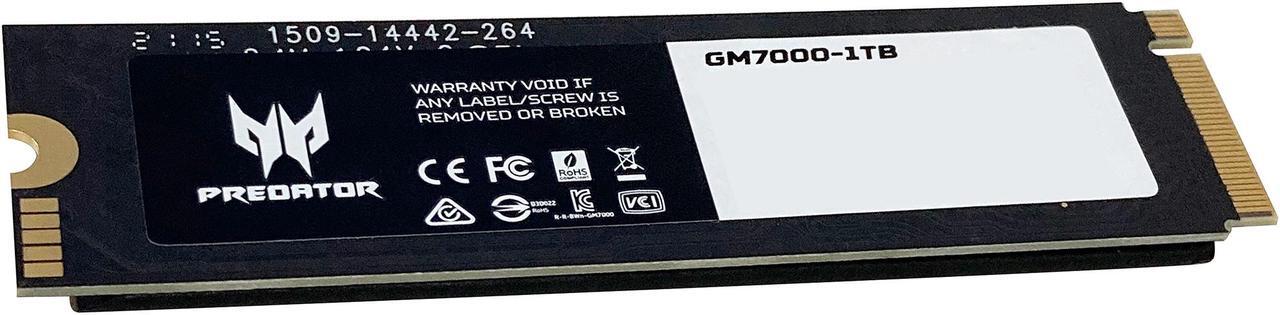 Alt view image 3 of 17 - Predator GM7000 M.2 1TB PCI-Express 4.0 x4 Internal Solid State Drive (SSD) BL.9BWWR.105