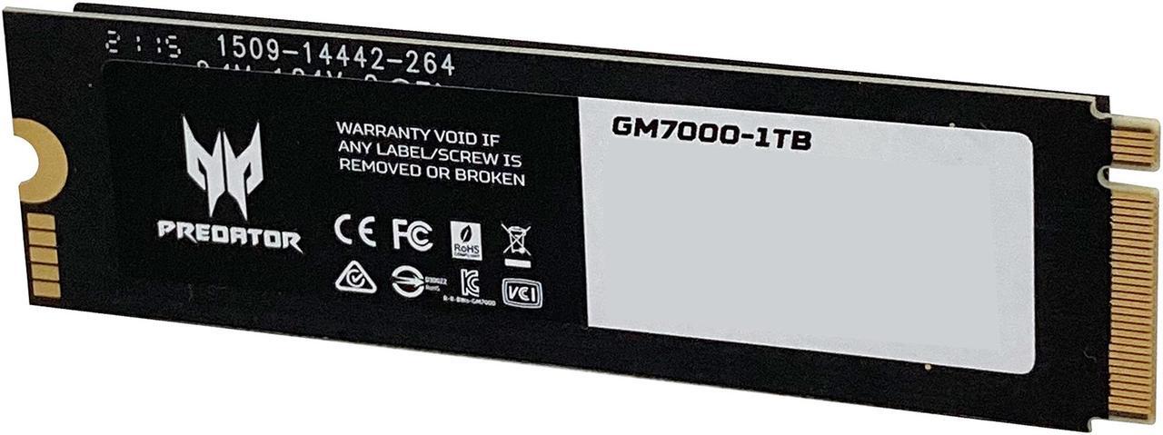 Alt view image 4 of 17 - Predator GM7000 M.2 1TB PCI-Express 4.0 x4 Internal Solid State Drive (SSD) BL.9BWWR.105