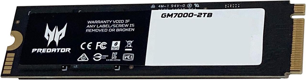 Alt view image 2 of 17 - Predator GM7000 M.2 2TB PCI-Express 4.0 x4 Internal Solid State Drive (SSD) BL.9BWWR.106
