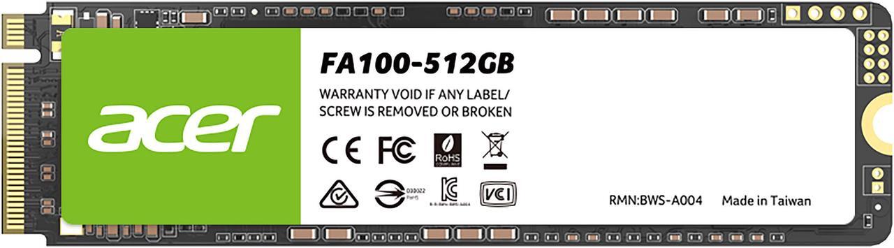 Main image of Acer FA100 M.2 512GB PCI-Express 3.0 x4 Internal Solid State Drive (SSD) BL.9BWWA.119