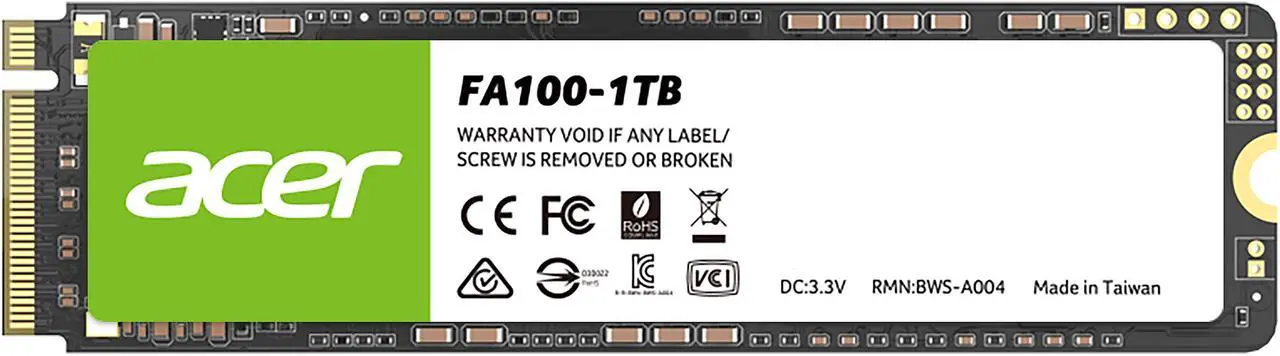 Main image of Acer FA100 M.2 1TB PCI-Express 3.0 x4 Internal Solid State Drive (SSD) BL.9BWWA.120