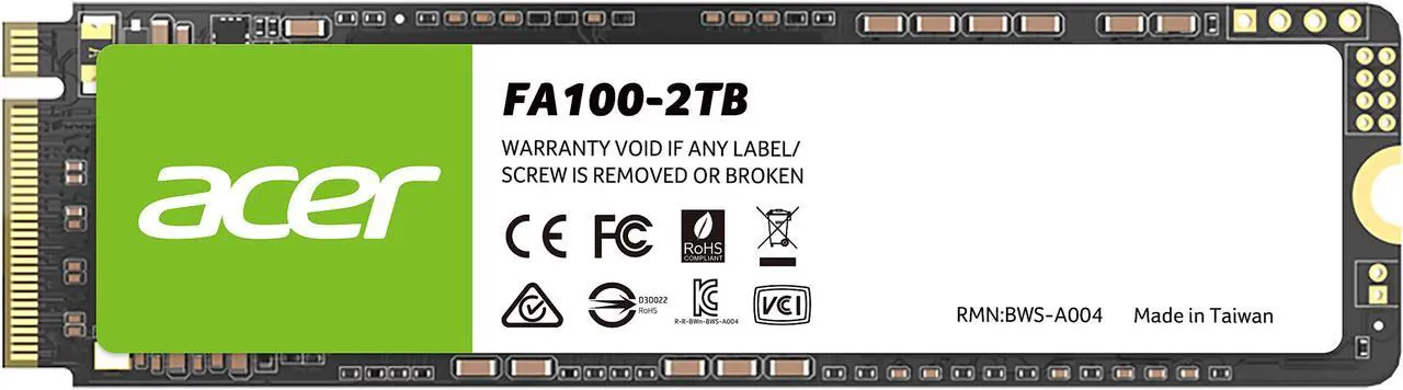Main image of Acer FA100 M.2 2TB PCI-Express 3.0 x4 Internal Solid State Drive (SSD) BL.9BWWA.121