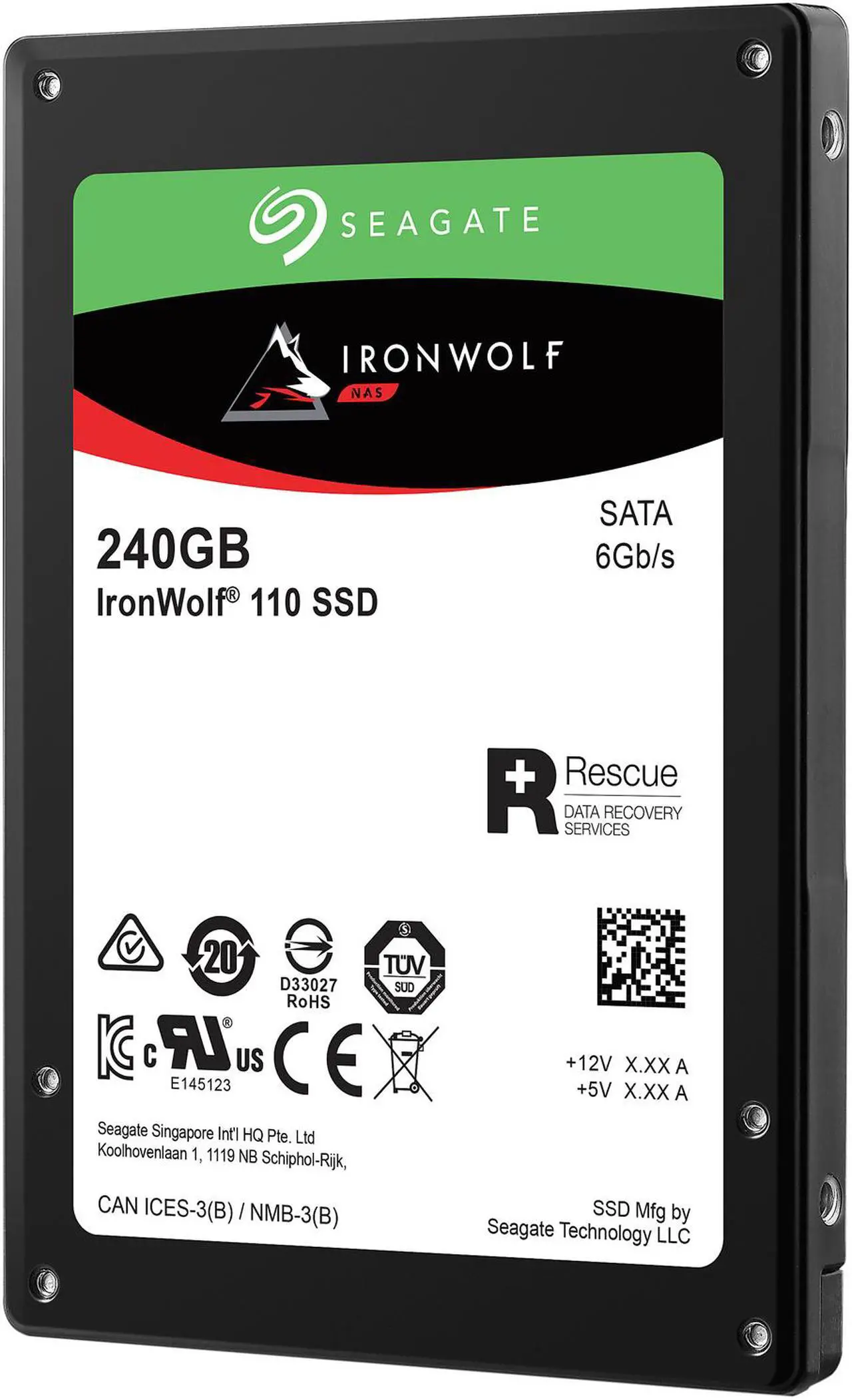Alt view image 2 of 3 - Seagate IronWolf 110 ZA240NM10011 2.5" SATA III 3D TLC Solid State Drive for NAS