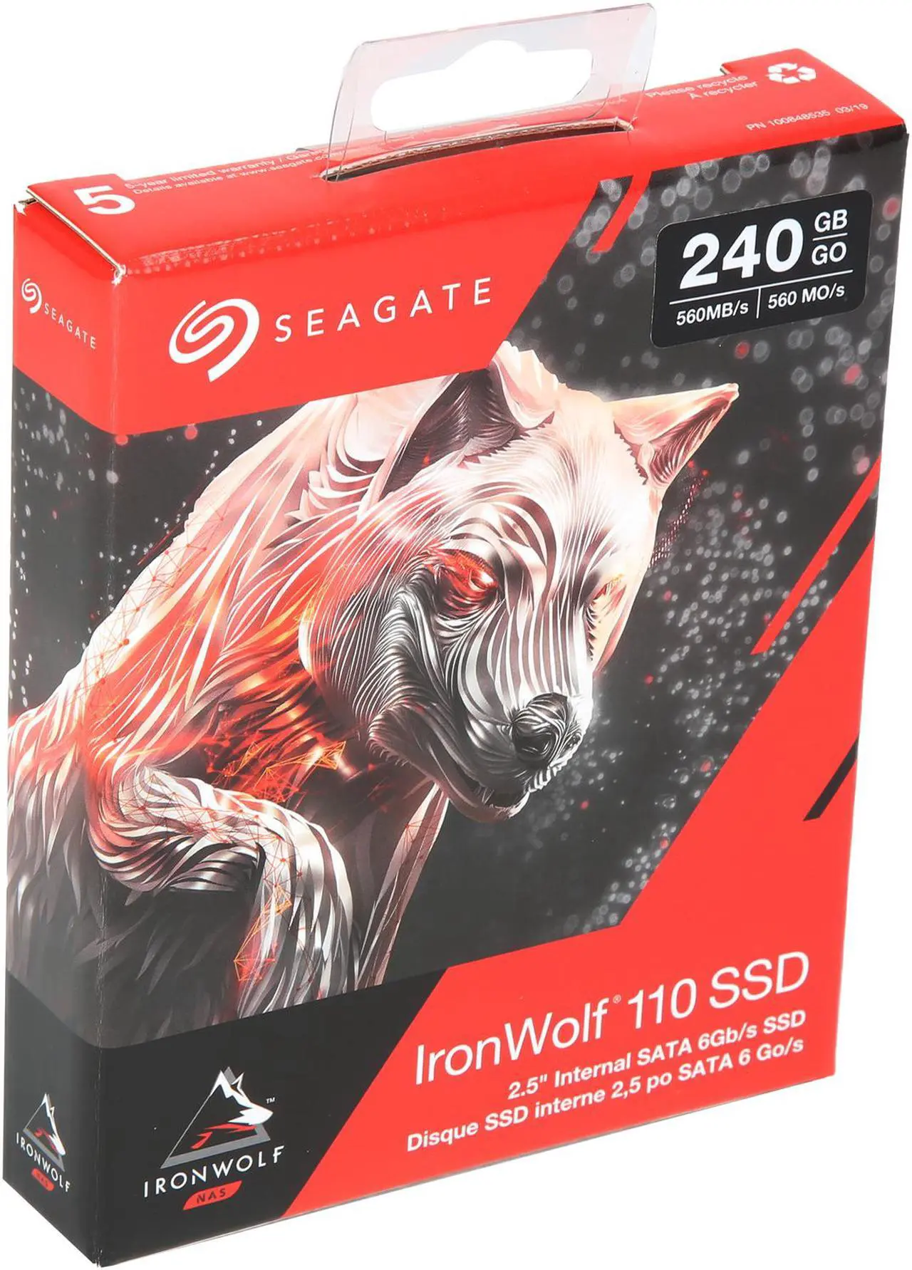Alt view image 3 of 3 - Seagate IronWolf 110 ZA240NM10011 2.5" SATA III 3D TLC Solid State Drive for NAS