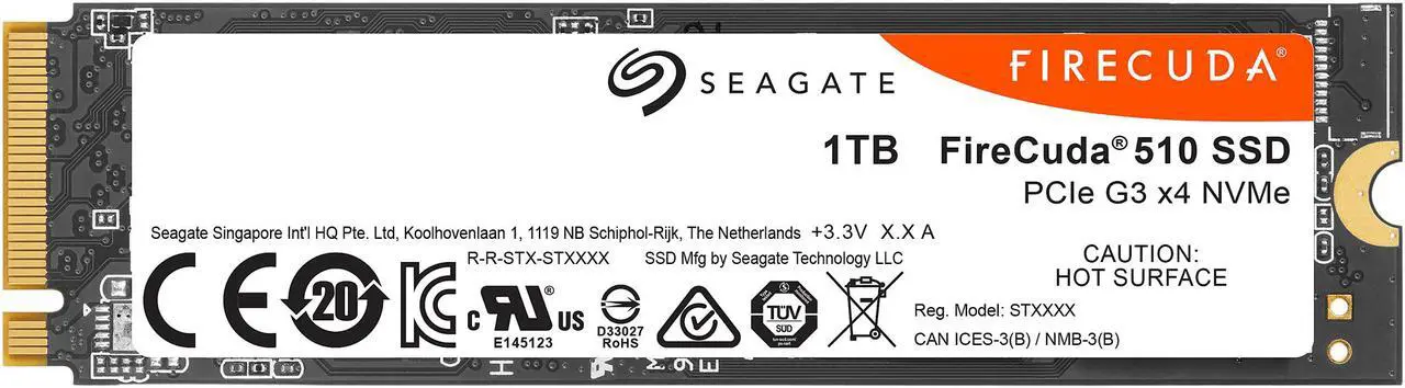 Alt view image 4 of 4 - Seagate Firecuda 510 1TB Performance Internal Solid State Drive SSD PCIe Gen3 X4 NVMe 1.3 for Gaming PC Gaming Laptop Desktop - 3-year Rescue Service (ZP1000GM30011)