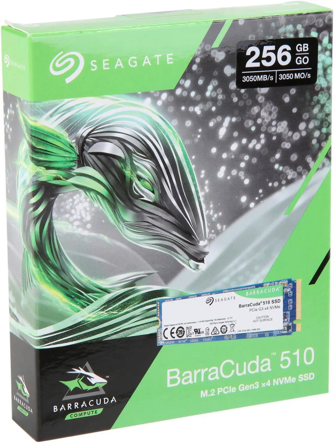 Alt view image 7 of 7 - Seagate BarraCuda 510 M.2 2280 256GB PCIe G3 x4, NVMe 1.3 3D TLC Internal Solid State Drive (SSD) ZP256CM30041