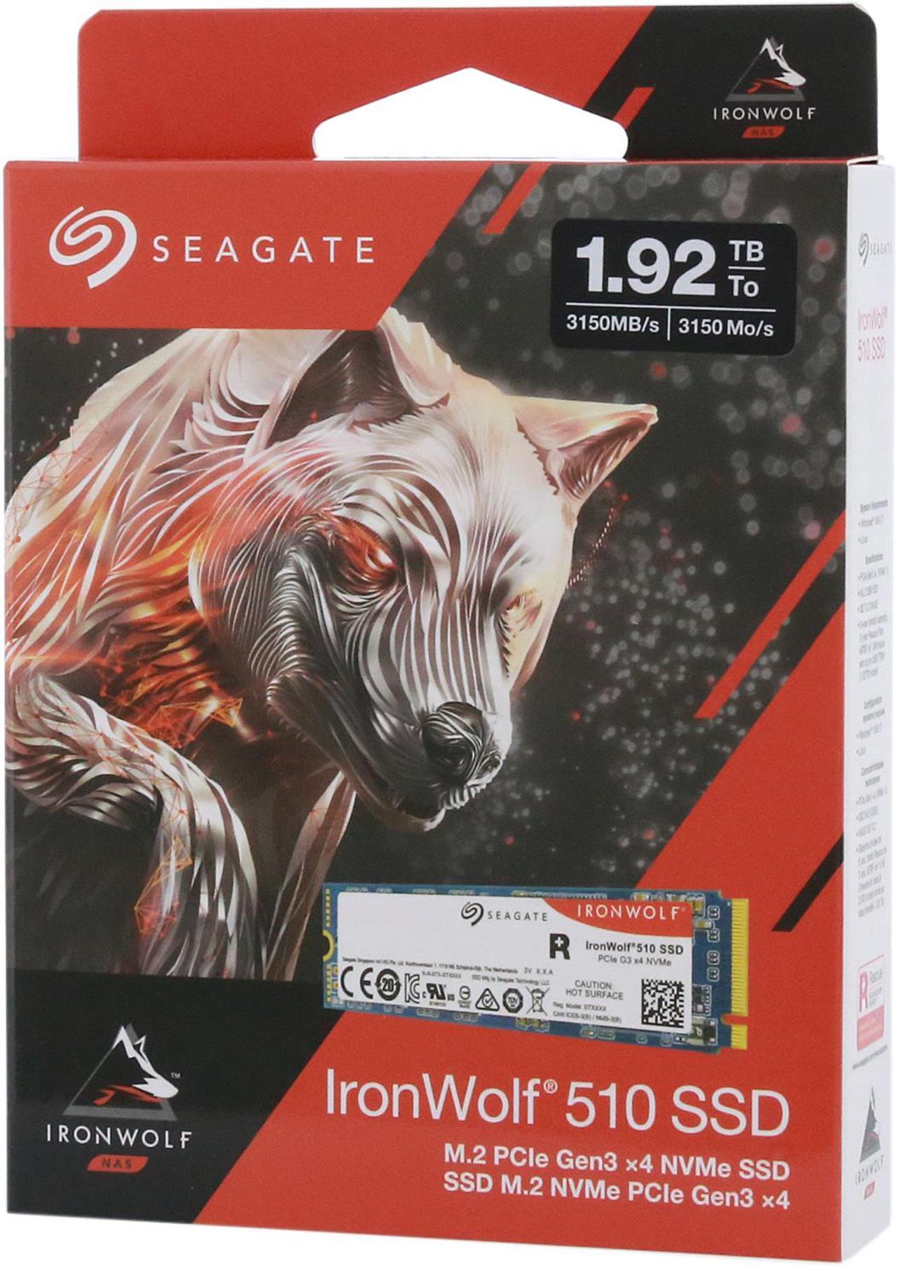 Alt view image 6 of 6 - Seagate IronWolf 510 1.92TB NAS SSD Internal Solid State Drive - M.2 PCIe for Multibay RAID System Network Attached Storage, 2 Year Data Recovery (ZP1920NM30011)