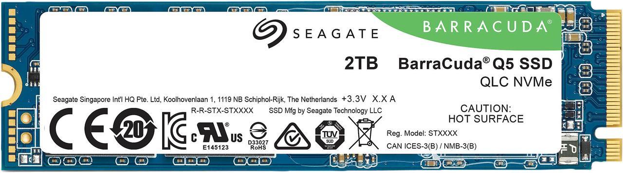 Main image of Seagate BarraCuda Q5 M.2 2280 2TB PCIe Gen3 x4 NVMe 1.3 3D QLC Internal Solid State Drive (SSD) ZP2000CV3A001